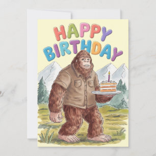 Cartes Pour Fêtes Annuelles Amusant Joyeux Anniversaire BigFoot Sasquatch