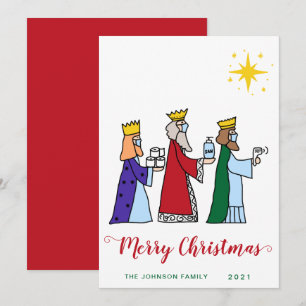 Cartes Pour Fêtes Annuelles Amusant Joyeux Noël Trois Rois Salutation