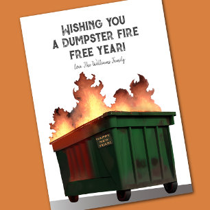 Cartes Pour Fêtes Annuelles Amusant Joyeux Nouvel An Feu de Dumpster