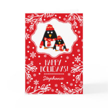 Amusant petit pingouins personnalisés Noël