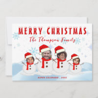 Amusant Snowman Famille Joyeux Noël Photo