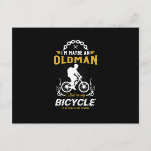 Cartes Pour Fêtes Annuelles Amusant vieil homme à vélo