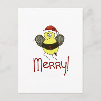 Cartes Pour Fêtes Annuelles Amusant Whimsical Bee Joyeux Noël