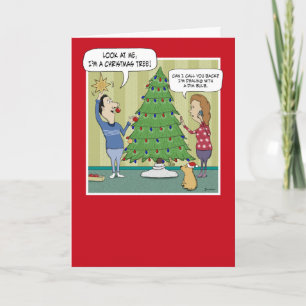 Cartes Pour Fêtes Annuelles Amusante ampoule Dim de sapin de Noël