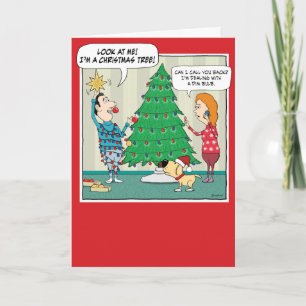 Cartes Pour Fêtes Annuelles Amusante ampoule Dim de sapin de Noël