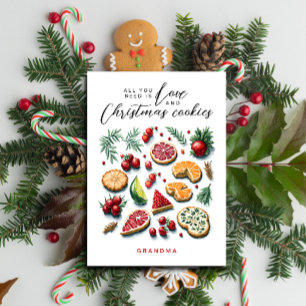 Cartes Pour Fêtes Annuelles Amusante Aquarelle peinte de Noël Rouge Vert Capri