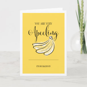 Cartes Pour Fêtes Annuelles Amusante Pun Fruit Apeeling Banana Valentine Card