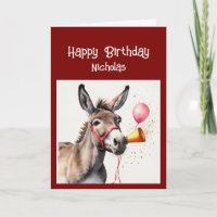 Amusants Anniversaire Âne Nom personnalisé Humour