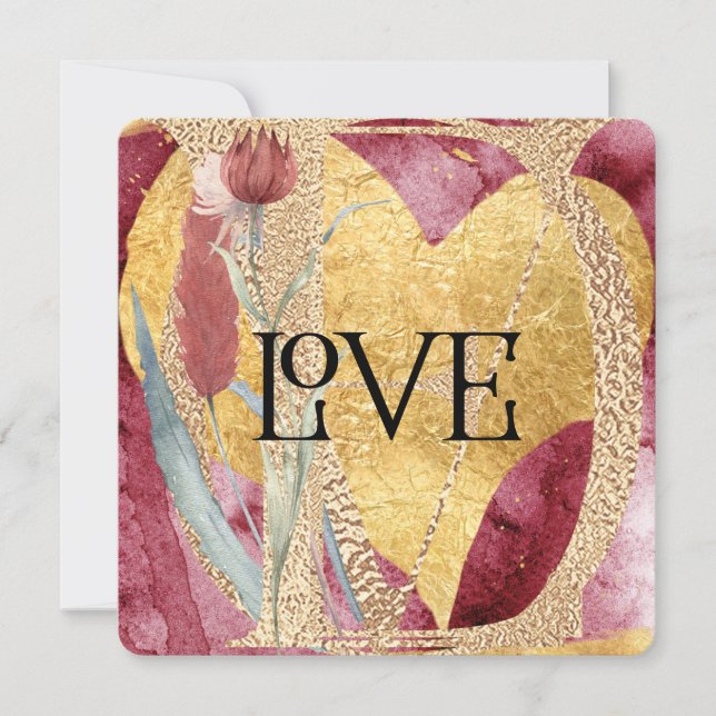 Cartes Pour Fêtes Annuelles Amusants, Funky Moderne LOVE Valentines (Devant)