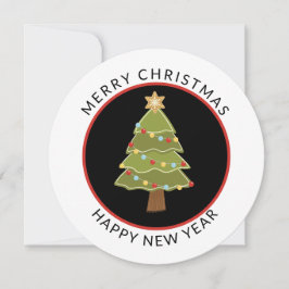 Cartes Pour Fêtes Annuelles Amusants, ronds, minimaux vacances dans l'arbre de
