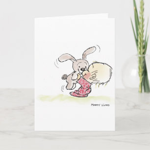 Cartes Pour Fêtes Annuelles Amusement du lapin EAS-008