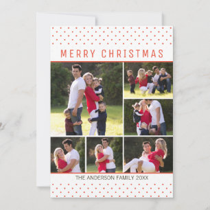 Cartes Pour Fêtes Annuelles Amusement moderne Joyeux Noël Rouge Pois 6 Photo