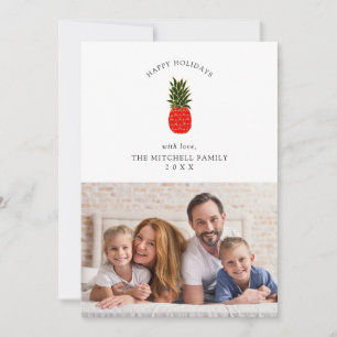 Cartes Pour Fêtes Annuelles Ananas de Noël Tropical Élégant   Photo