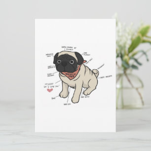 Cartes Pour Fêtes Annuelles Anatomie Du Chien Carlin Graphique