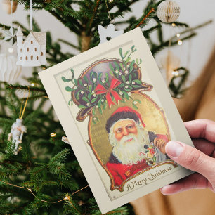 Cartes Pour Fêtes Annuelles Ancien mode rétro Noël Père Noël Amela