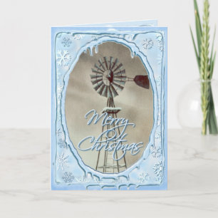 Cartes Pour Fêtes Annuelles ANCIEN MOULIN À VENT & GLAÇONS par SHARON SHARPE