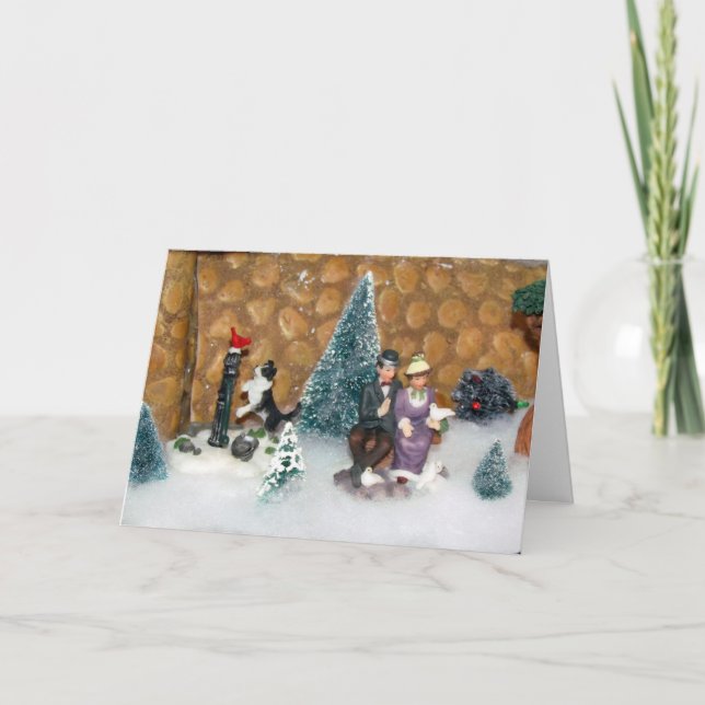 Cartes Pour Fêtes Annuelles Ancien Noël (1213) - Village de Noël (Devant)