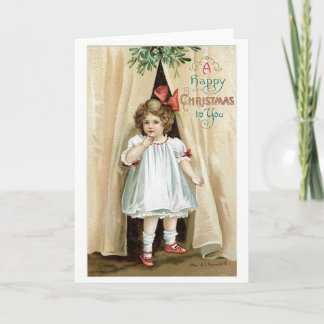 Cartes Pour Fêtes Annuelles Ancien Noël, Fille