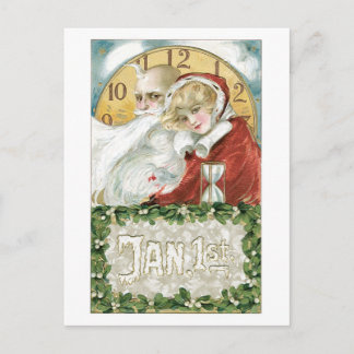 Cartes Pour Fêtes Annuelles Ancien Noël, Père Noël & Dame
