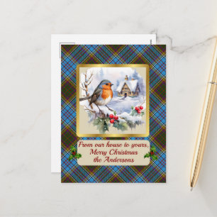 Cartes Pour Fêtes Annuelles Anderson Crest & Tartan avec Robin Personnalisé