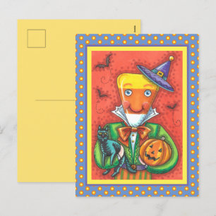Cartes Pour Fêtes Annuelles ANDY THE CANDY CORN MAN, CHAT NOIR & JACK Coloré