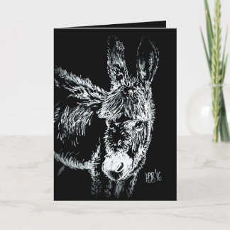 Cartes Pour Fêtes Annuelles Âne d'hiver
