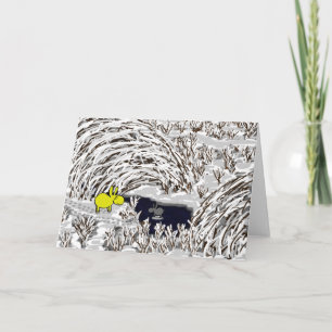 Cartes Pour Fêtes Annuelles ânes dans la neige