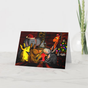 Cartes Pour Fêtes Annuelles ânes, girafe, éléphant fêtent les fêtes