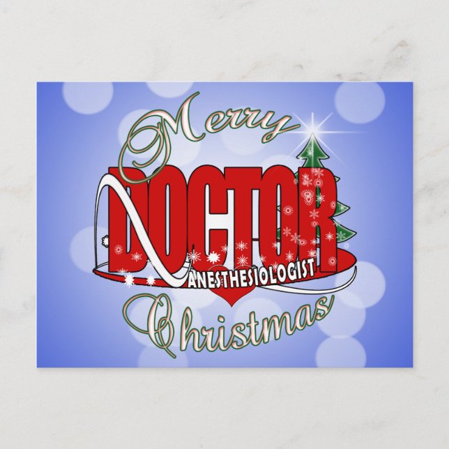 CARTES POUR FÊTES ANNUELLES ANESTHESIOLOGUE DE NOËL (Devant)