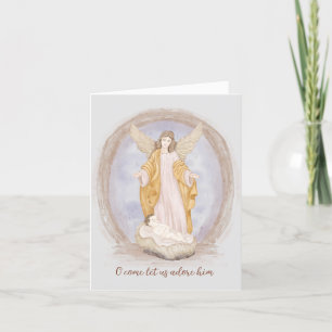 Cartes Pour Fêtes Annuelles Ange aquarelle et bébé Jésus personnalisé