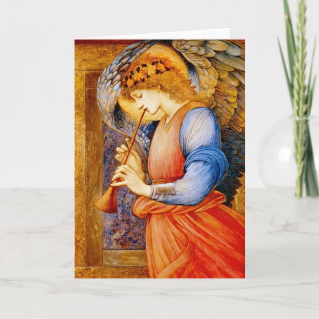 Cartes Pour Fêtes Annuelles Ange avec une trompette (Devant)