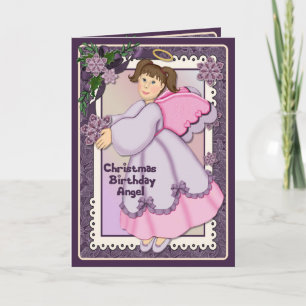 Cartes Pour Fêtes Annuelles Ange d'anniversaire - vers à l'intérieur