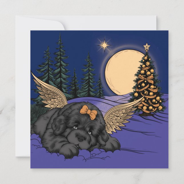 Cartes Pour Fêtes Annuelles Ange de neige de chiot (Devant)