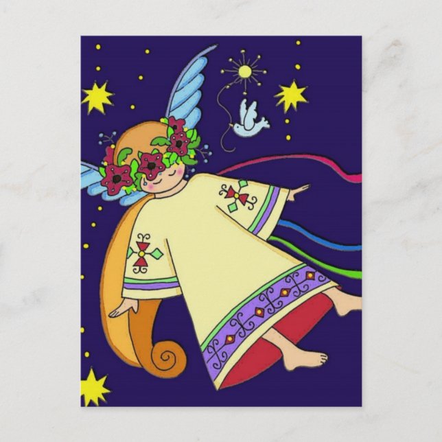 Cartes Pour Fêtes Annuelles Ange de Noël (Devant)