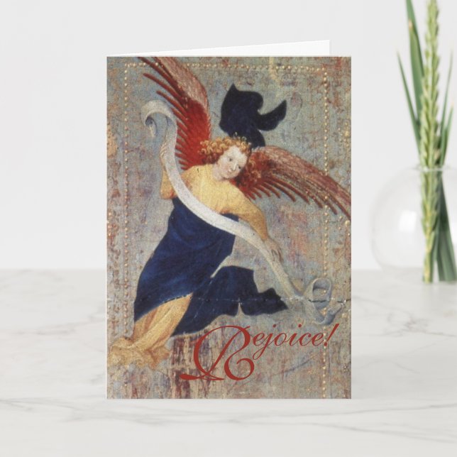 Cartes Pour Fêtes Annuelles Ange de Noël de la Réjouissez-vous ! (Devant)