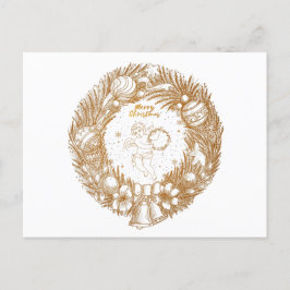Cartes Pour Fêtes Annuelles Ange de Noël d'or-couronne-Joyeux Noël