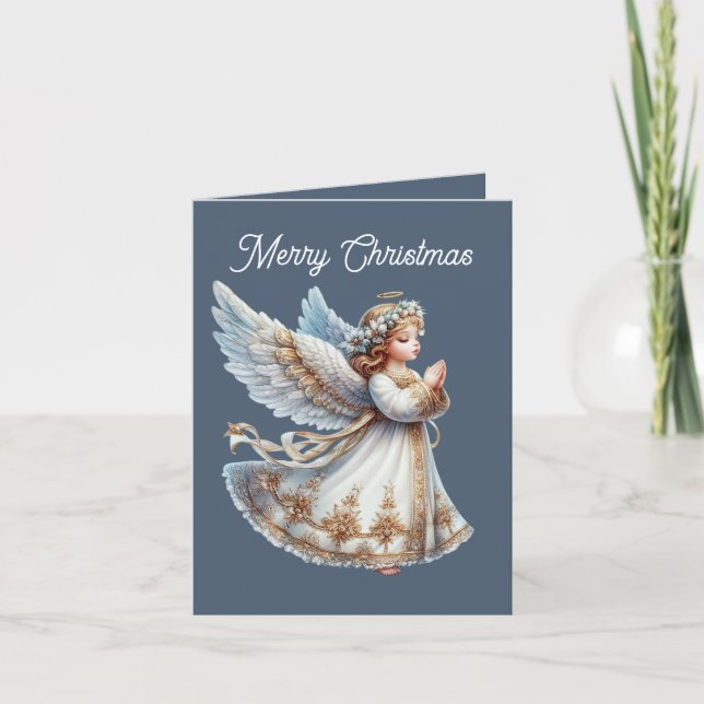 Cartes Pour Fêtes Annuelles Ange de Noël festif ajouter un message  (Devant)