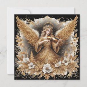 Cartes Pour Fêtes Annuelles Ange de Noël jouant de la musique