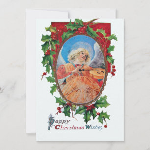 CARTES POUR FÊTES ANNUELLES ANGE DE NOËL MUSICAL