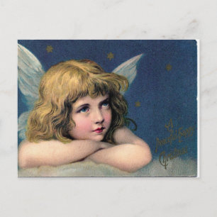 Cartes Pour Fêtes Annuelles Ange de Noël Vintage fille