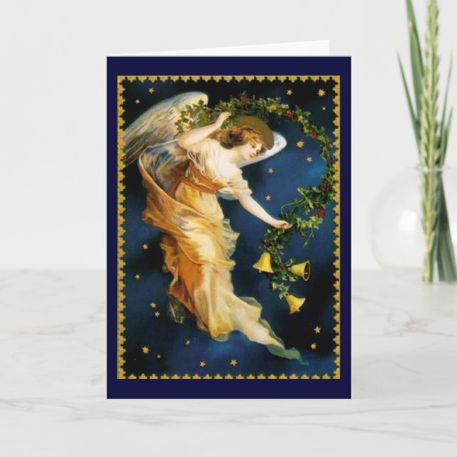 Cartes Pour Fêtes Annuelles Ange de nuit étoilée - Noël (Devant)