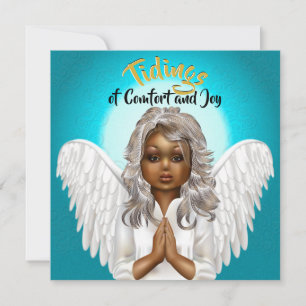 Cartes Pour Fêtes Annuelles Ange de prière afro-américain