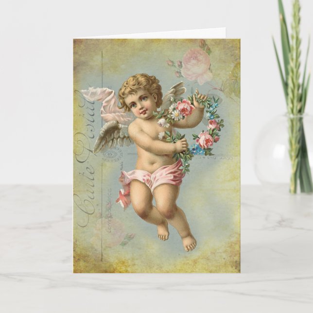 Cartes Pour Fêtes Annuelles Ange de Valentine, bleu, anniversaire (Devant)