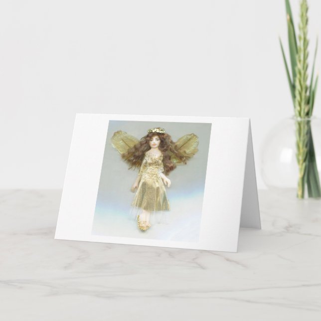 Cartes Pour Fêtes Annuelles Ange d'or Noël JL Biel (Devant)