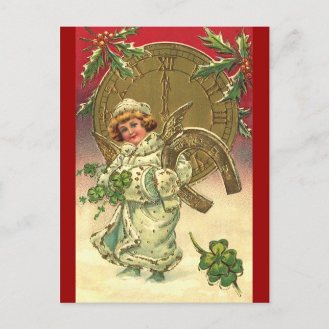 Cartes Pour Fêtes Annuelles Ange du Nouvel An (Devant)
