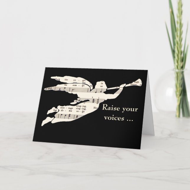 Cartes Pour Fêtes Annuelles Ange - élevez vos voix (Devant)