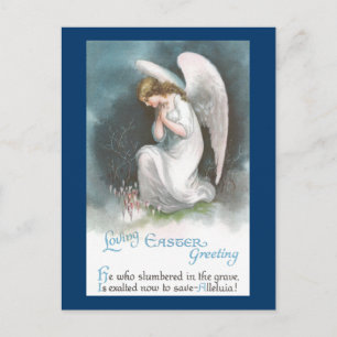 Cartes Pour Fêtes Annuelles Ange et cru Pâques de fleurs de crocus