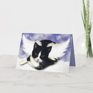 Cartes Pour Fêtes Annuelles Ange Kitty de neige