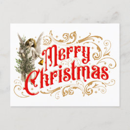Cartes Pour Fêtes Annuelles Ange Ornat-Joyeux Noël-Rétro