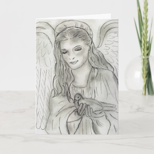 Cartes Pour Fêtes Annuelles ange pacifique (Devant)